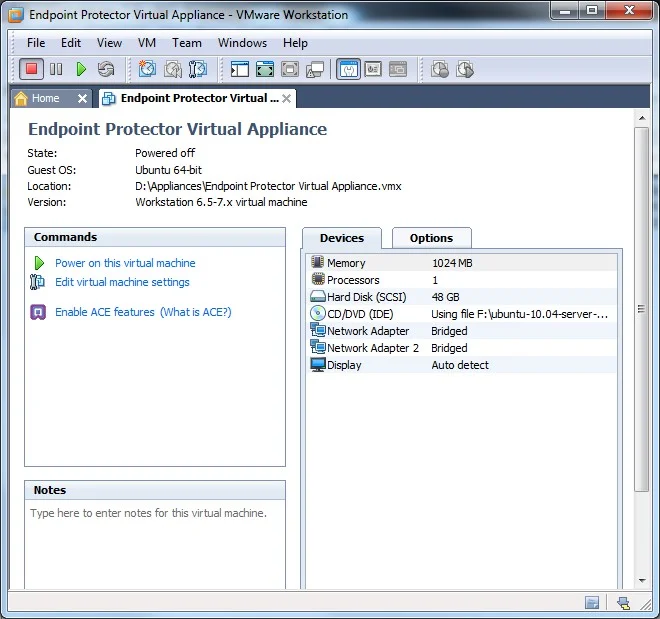  Powering on the Virtual Appliance