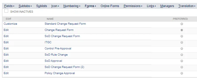Setting the preferred form.
