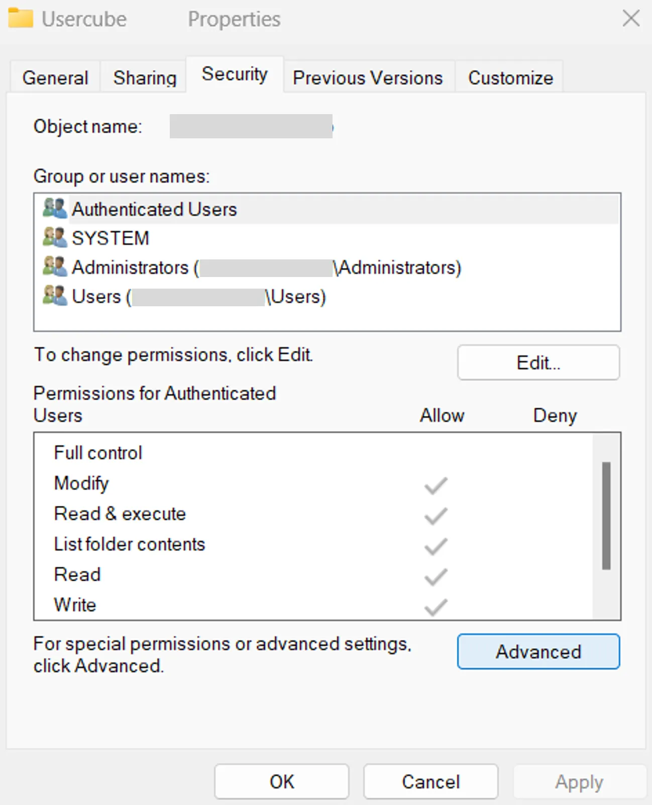 Working Directory Properties: Step 1