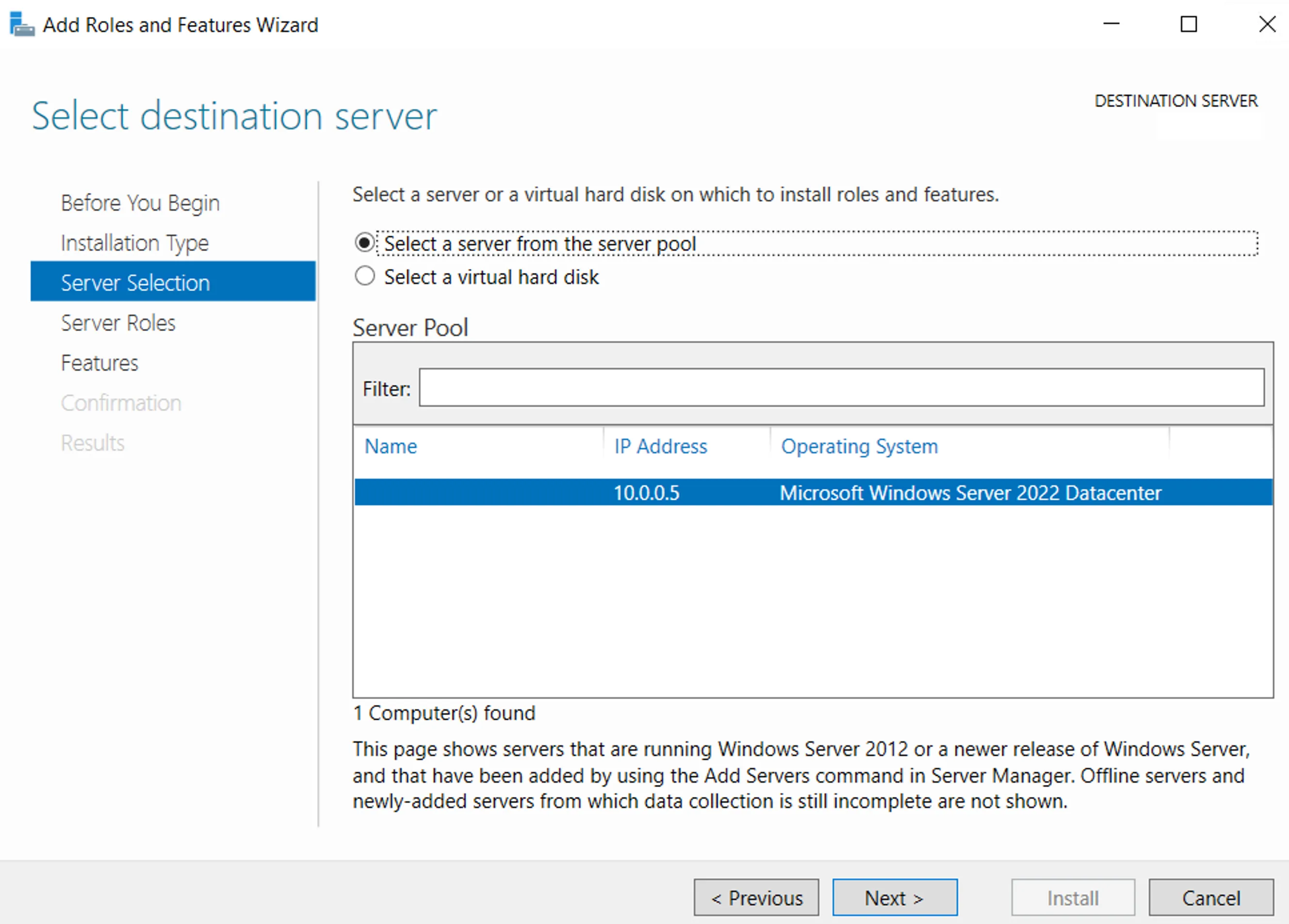 Server Manager: Step 3