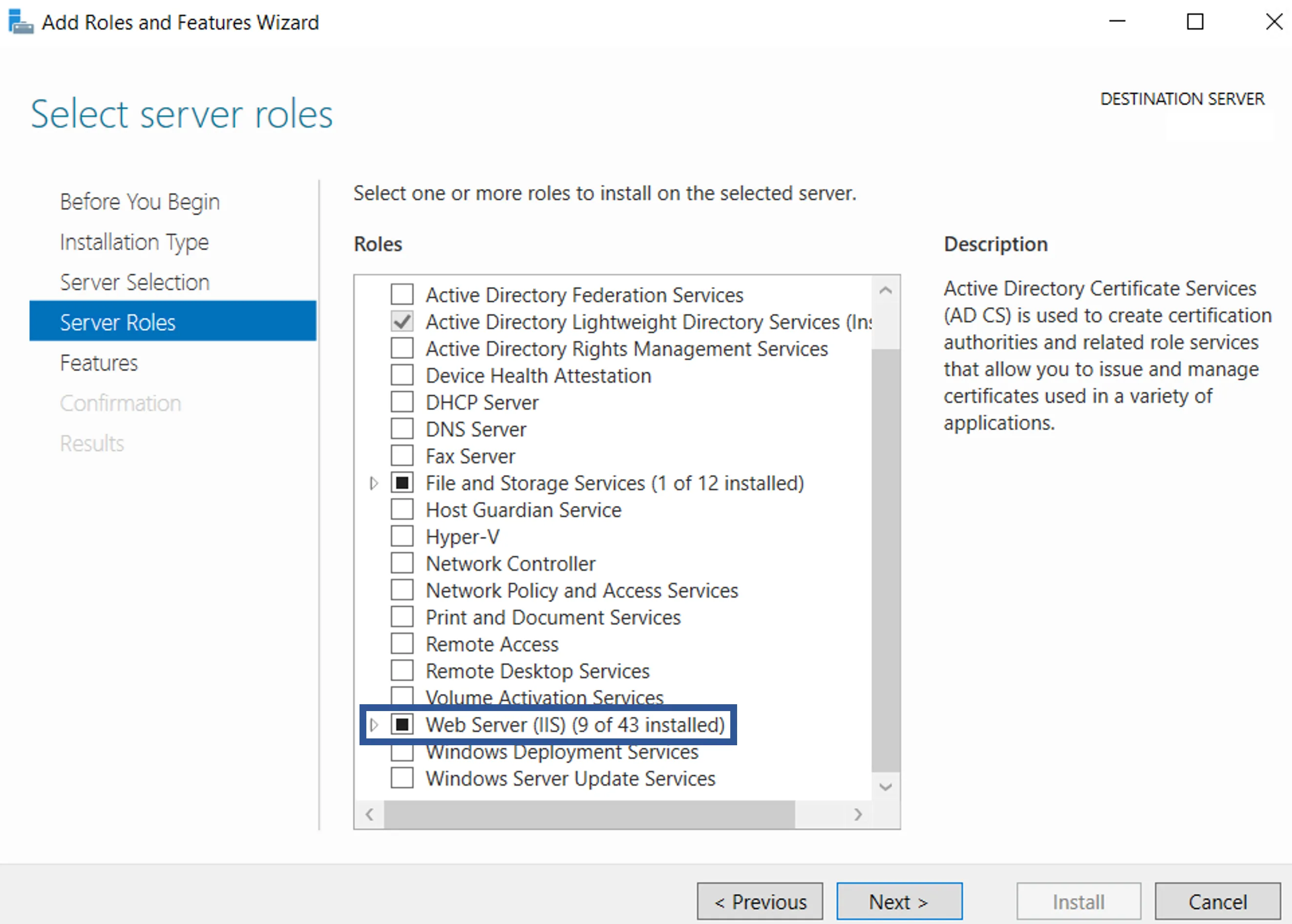 Server Manager: Step 4