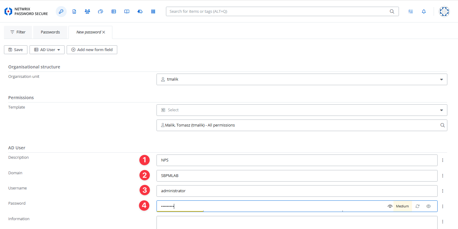 Password Secure AD User Step 4