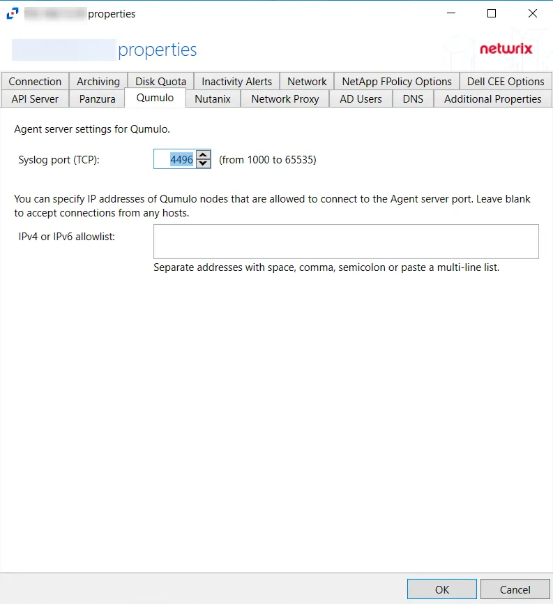 Agent Properties - Qumulo