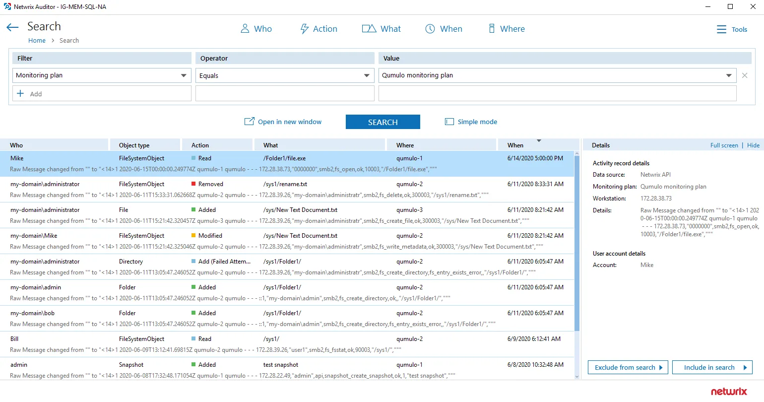 Qumulo screen