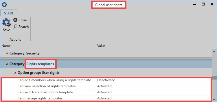 global user rights