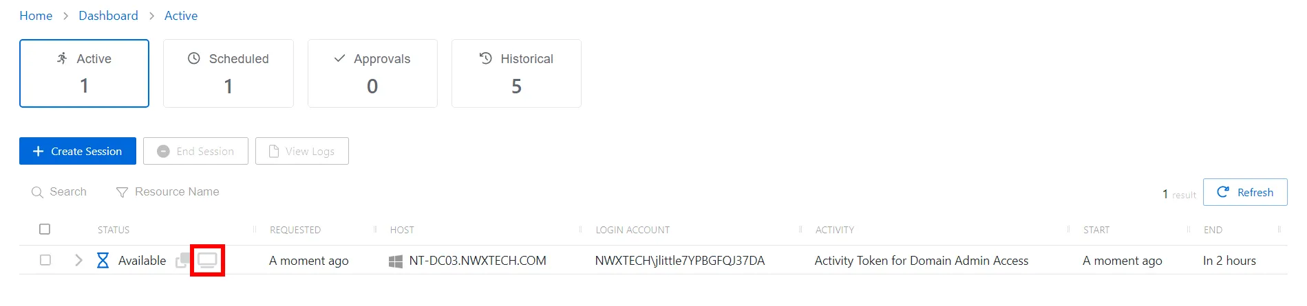 Connecto to remote session
