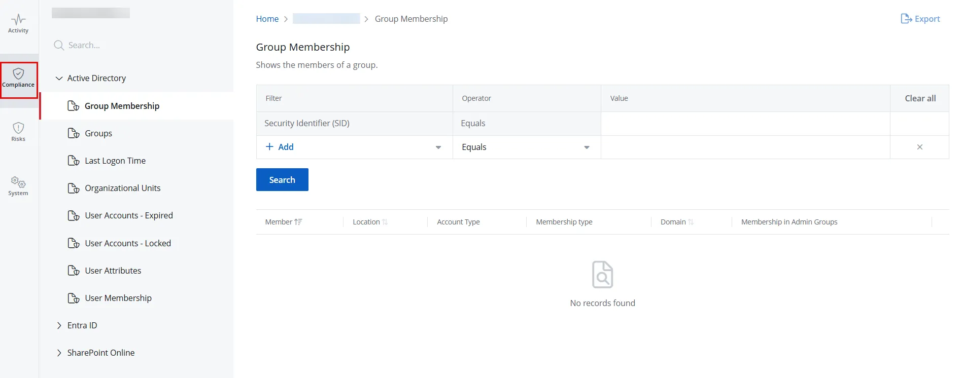 Compliance Reports Page