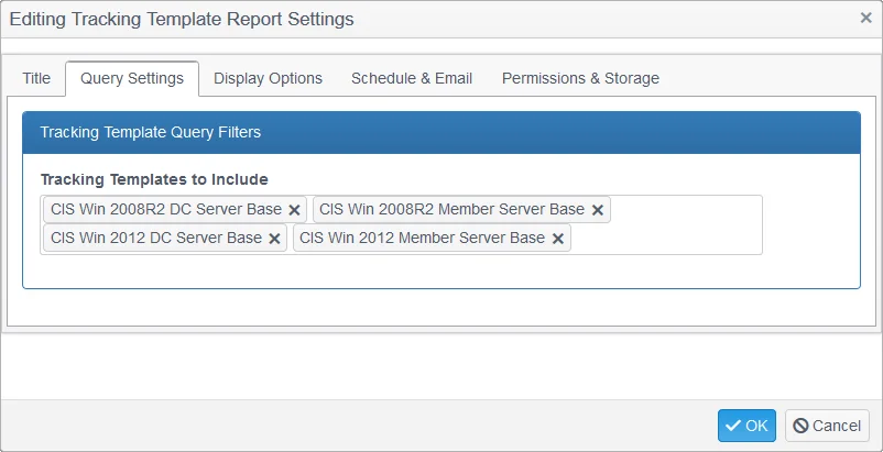 ReportTemplateQuerySettings
