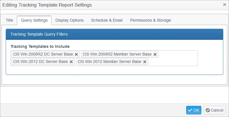 ReportTemplateQuerySettings