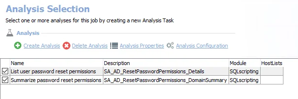 Analysis Tasks for the AD_ResetPasswordPermissions Job