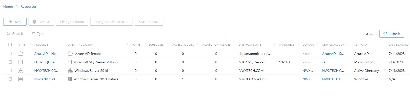 Resources page