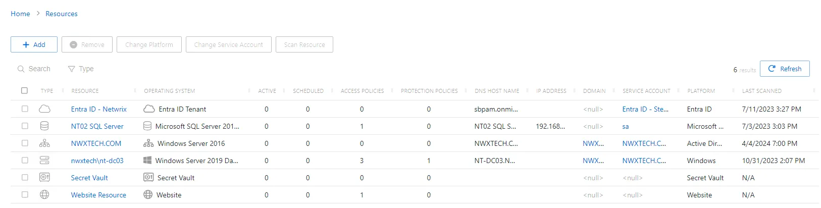 Resources page