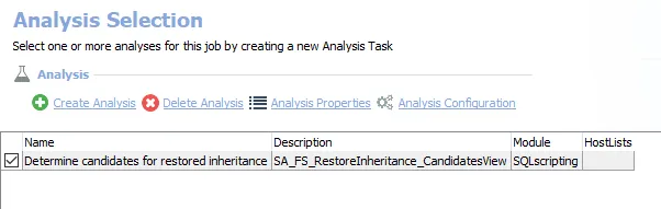 Analysis Tasks for the FS_RestoreInheritance Job