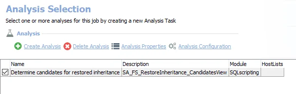 Analysis Tasks for the FS_RestoreInheritance Job