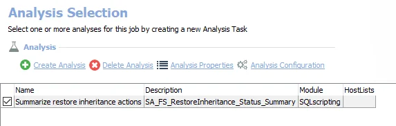 Analysis Tasks for the FS_RestoreInheritance_Status Job