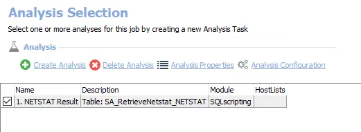 Analysis Tasks for the RetrieveNetstat Job