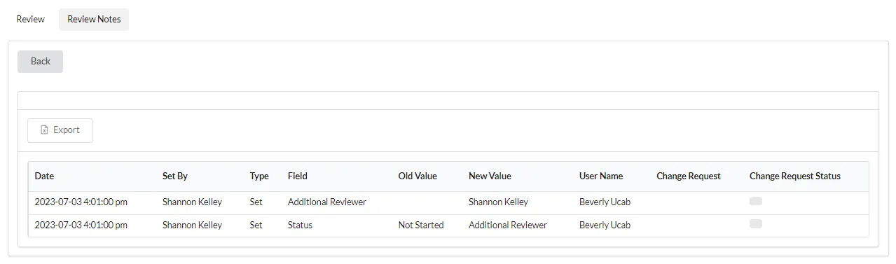 Open the Review Notes tab