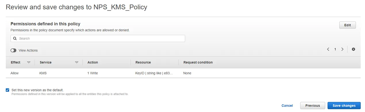 Review and Save Policy Changes