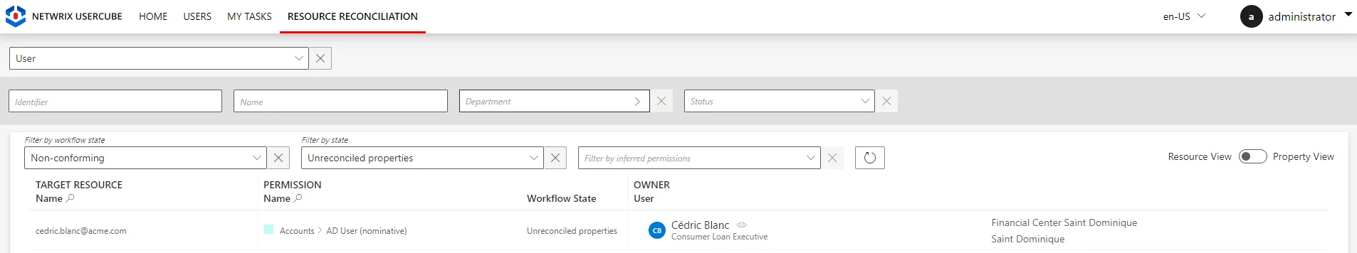 Example - Resource Reconciliation