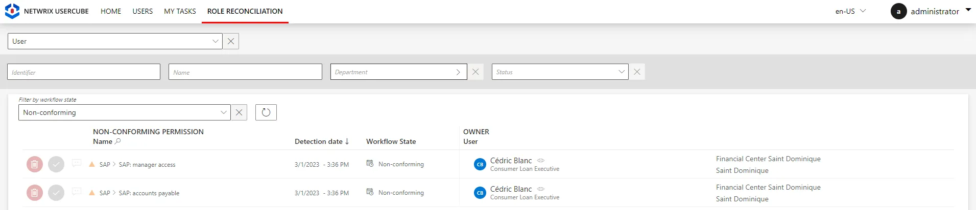 Example - Role Reconciliation
