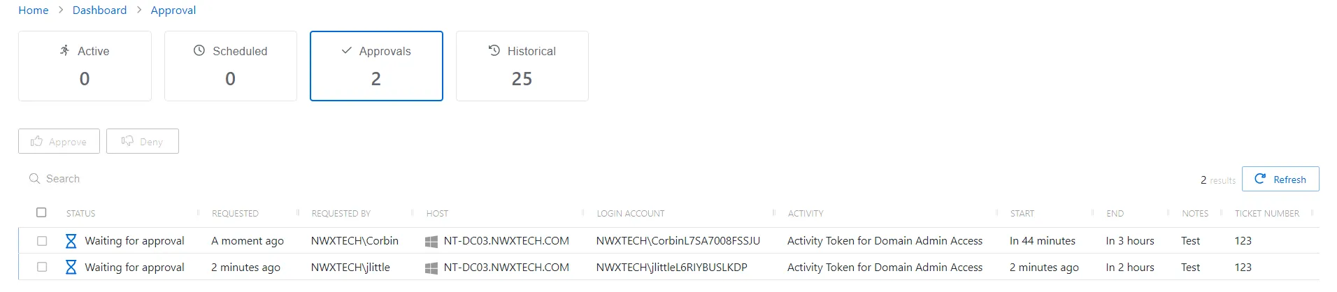 Approvals Dashboard