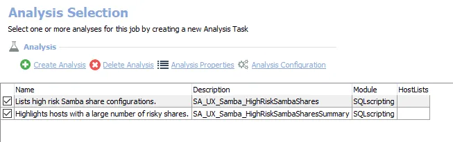 Analysis Tasks for the UX_Samba Job