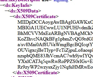 Certificate from Metadata