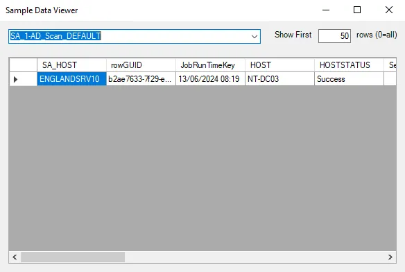 Sample Data Viewer Window