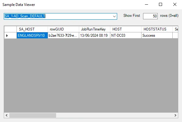 Sample Data Viewer Window