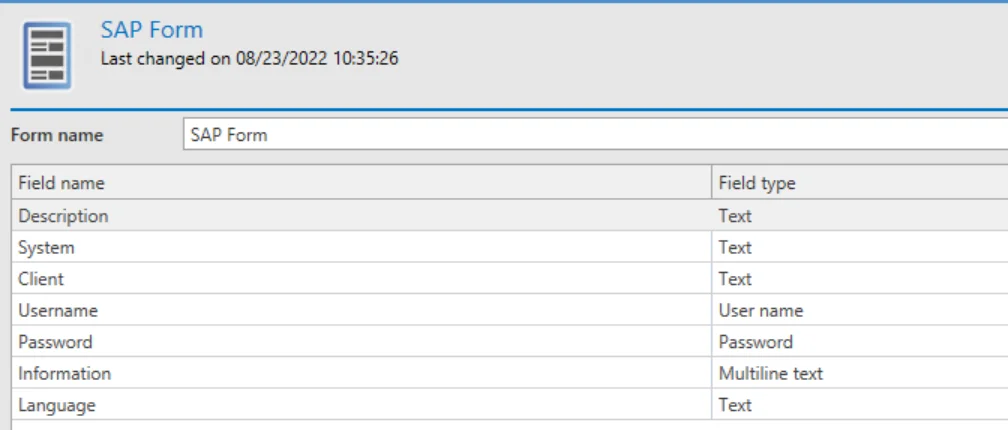 SAP form