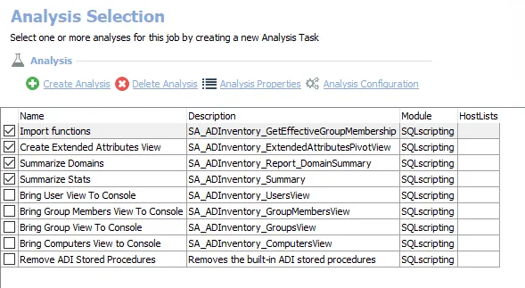 Analysis Tasks for the 1-AD_Scan Job