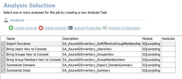 Analysis Tasks for 1-AAD_Scan Job