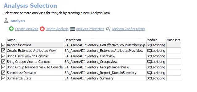 Analysis Tasks for 1-AAD_Scan Job