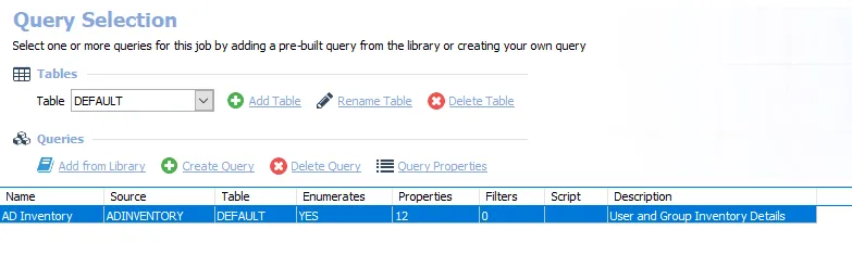 Queries for the 1-AD Scan Job