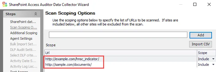 Scan Scoping Options example