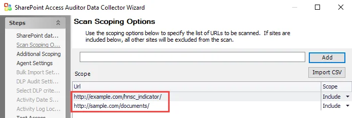 Scan Scoping Options example