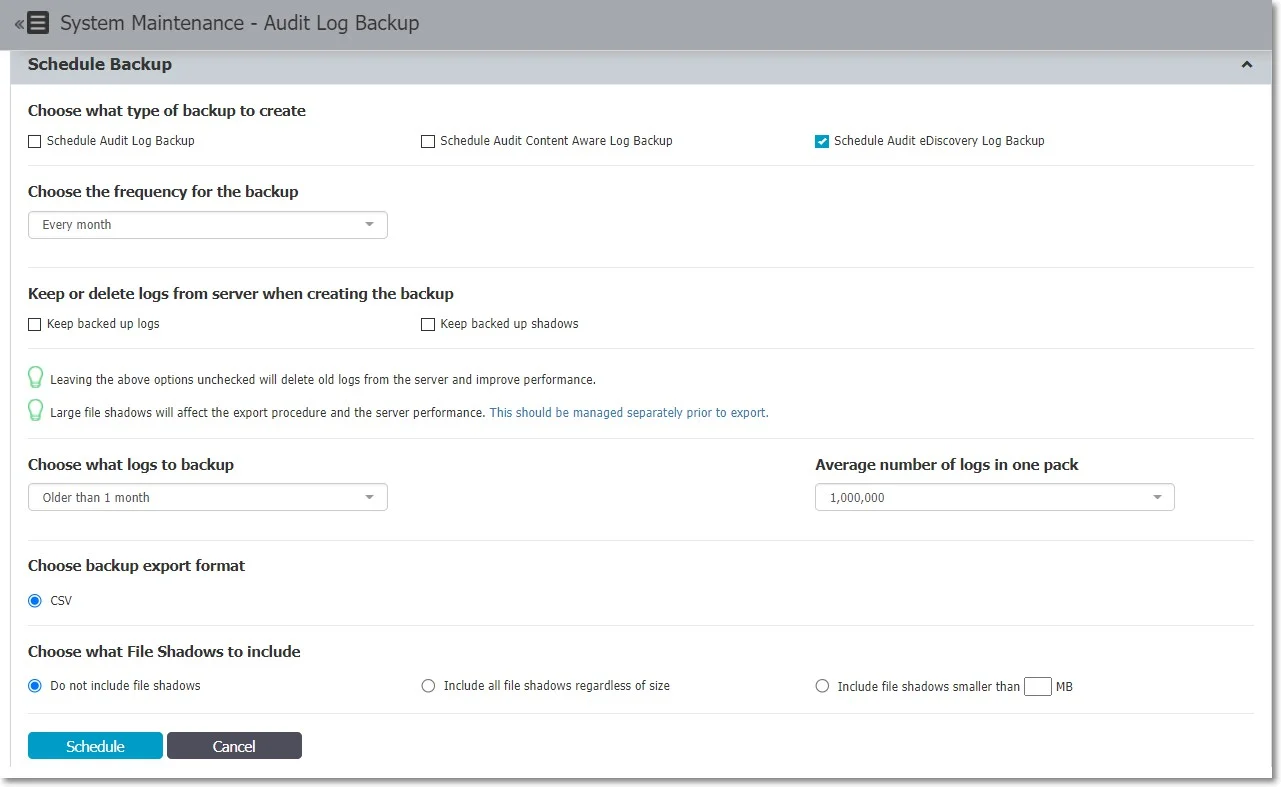 Audit Log Backup Scheduler