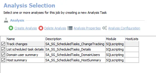 Analysis Tasks for the SG_ScheduledTasks Job