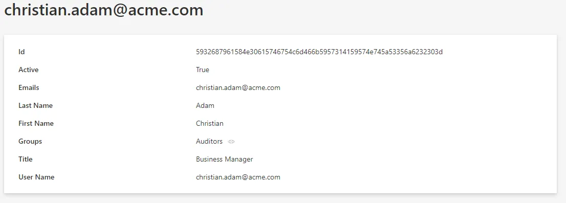 SCIM CyberArk Display Entity Type