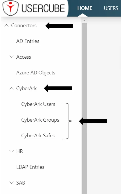 SCIM CyberArk Menu Items