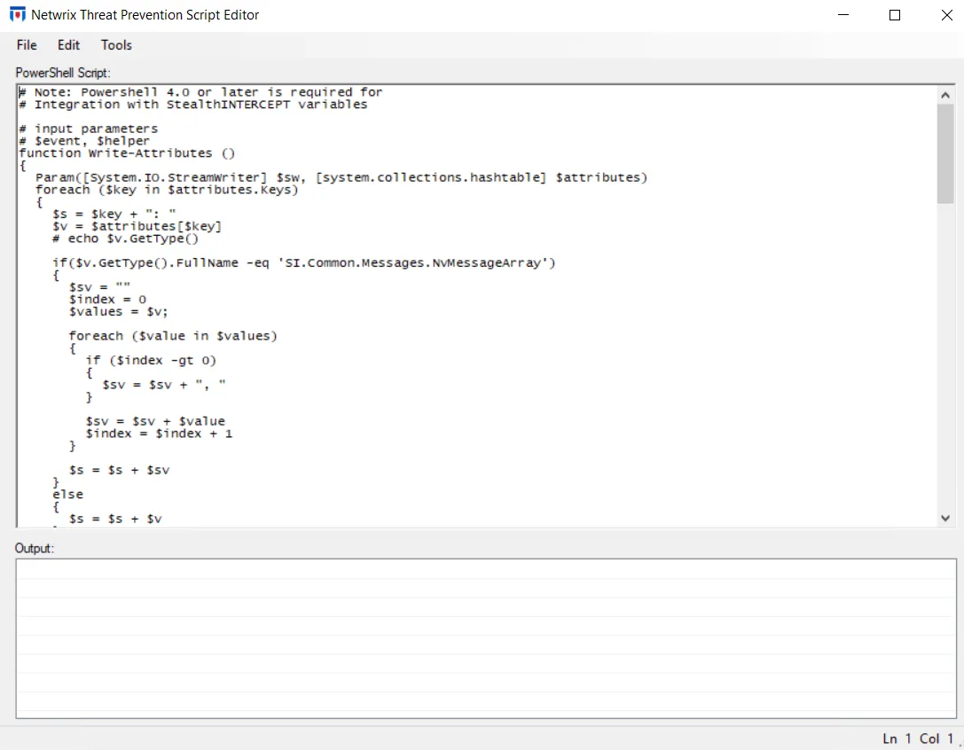 Script Editor for PowerShell Scripts