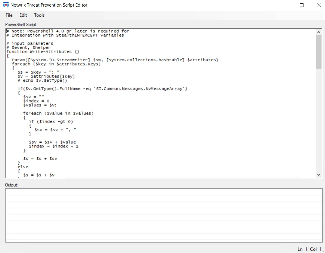 Script Editor for PowerShell Scripts