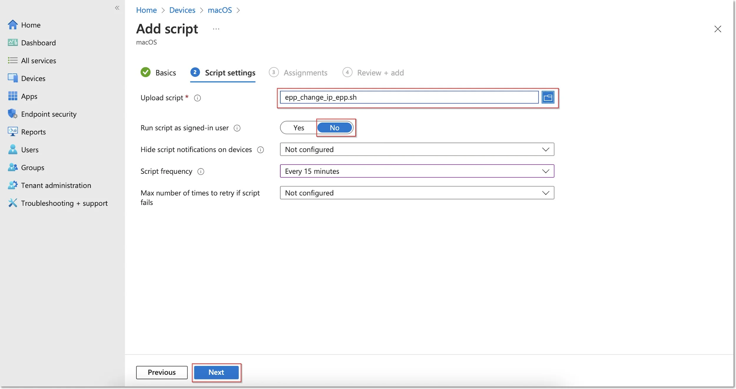 Adding inforamtion on the script settings page