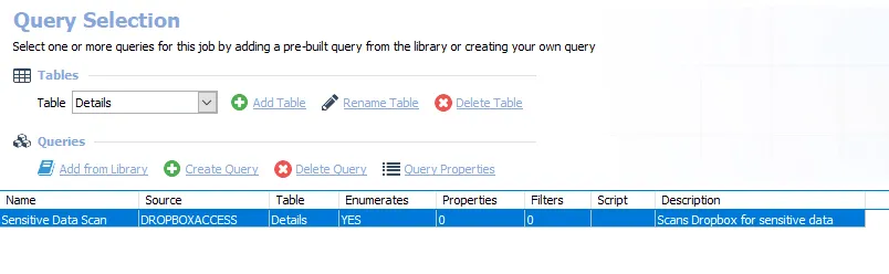 Queries for the 1-Dropbox_SDD Scan Job