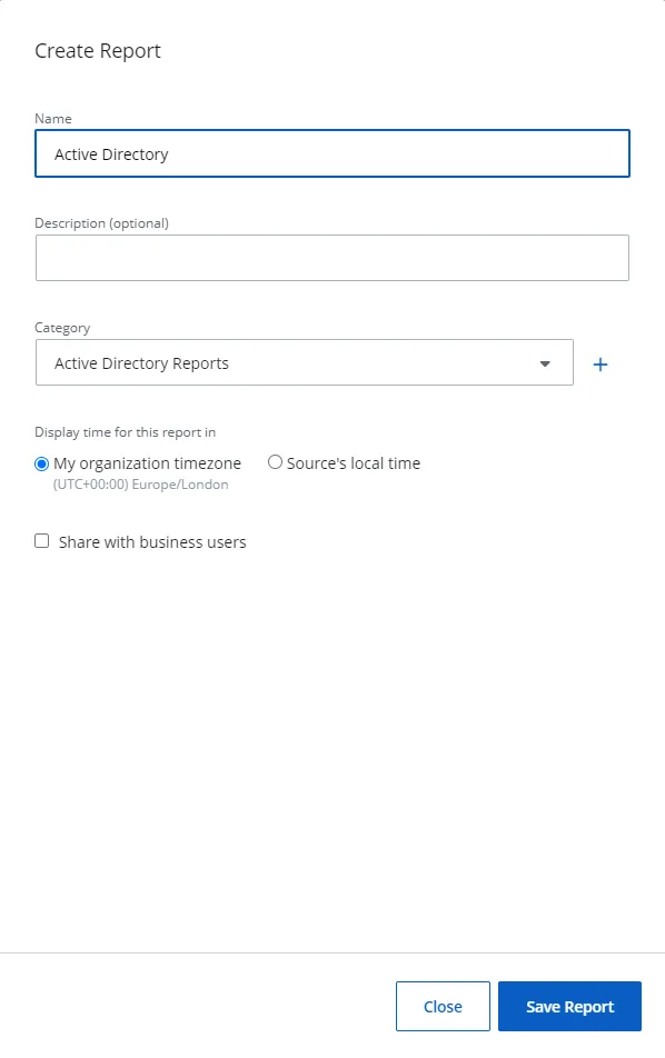Create Report Pane