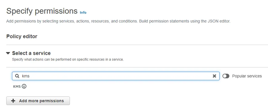 Search for KMS Service