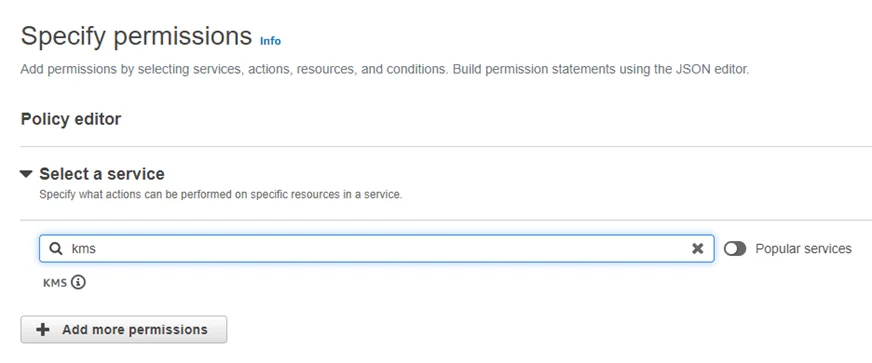 Search for KMS Service