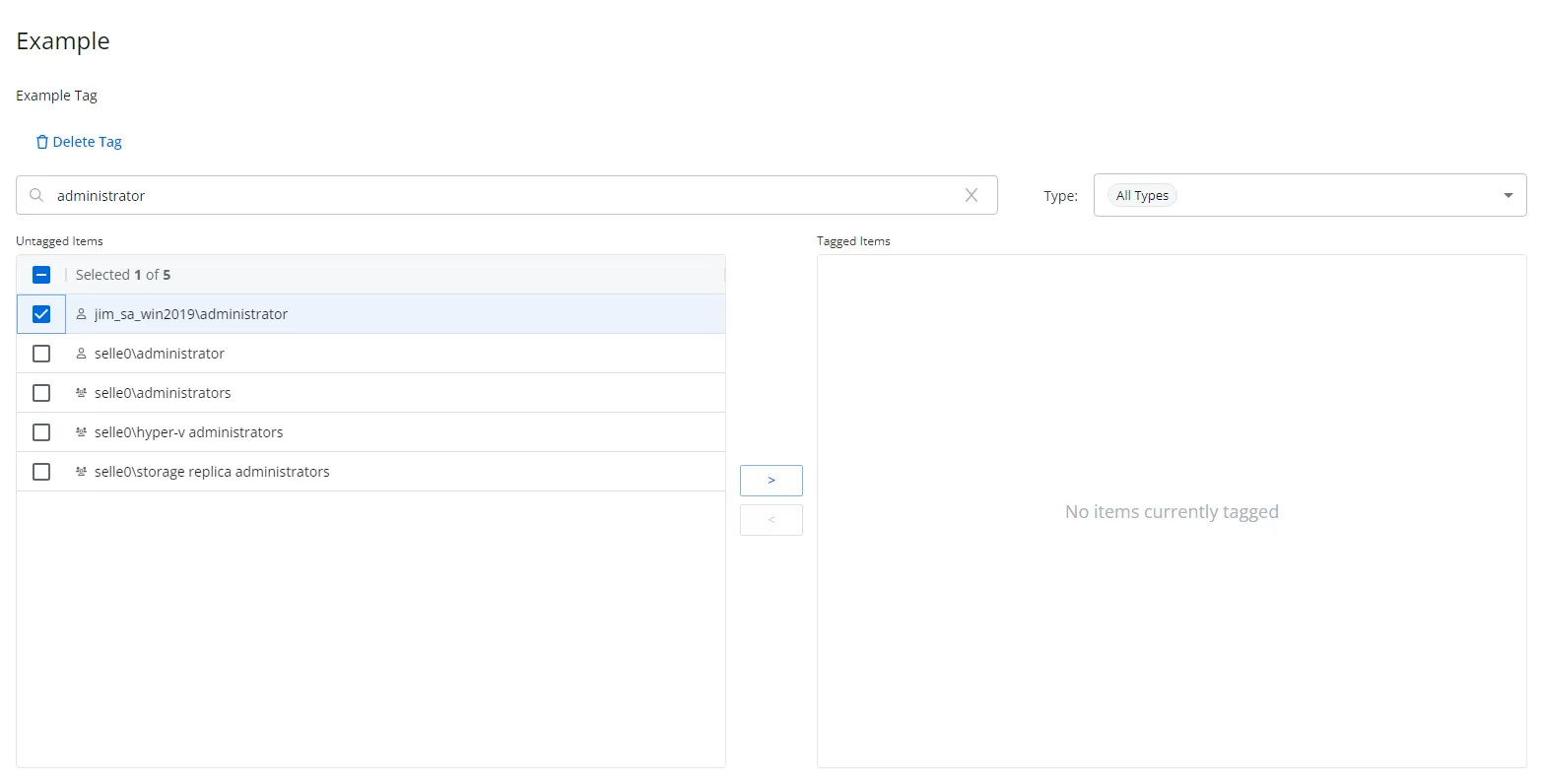 Tag details page showing search results