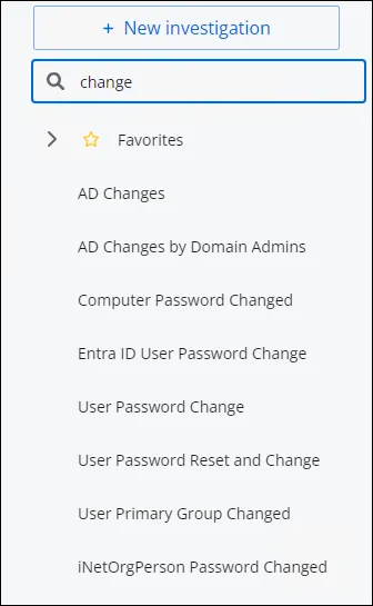 Investigations Search showing matching results