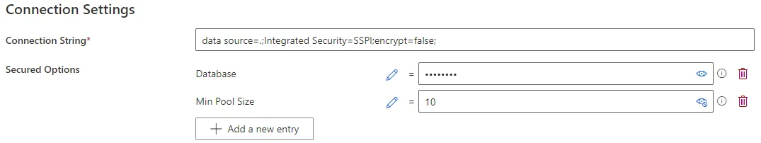 SQL Secured option filled
